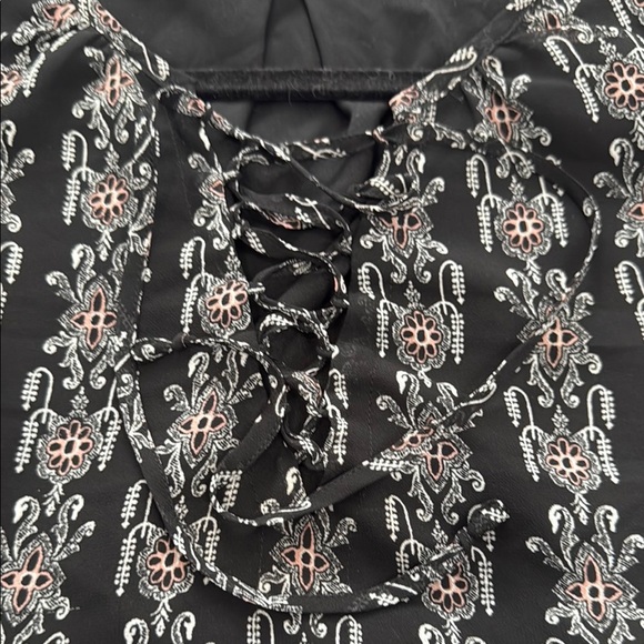 MADEWELL SIZE 6 Bohemian Long Sleeve midi Black and Brown Patterned Dress - Picture 14 of 14